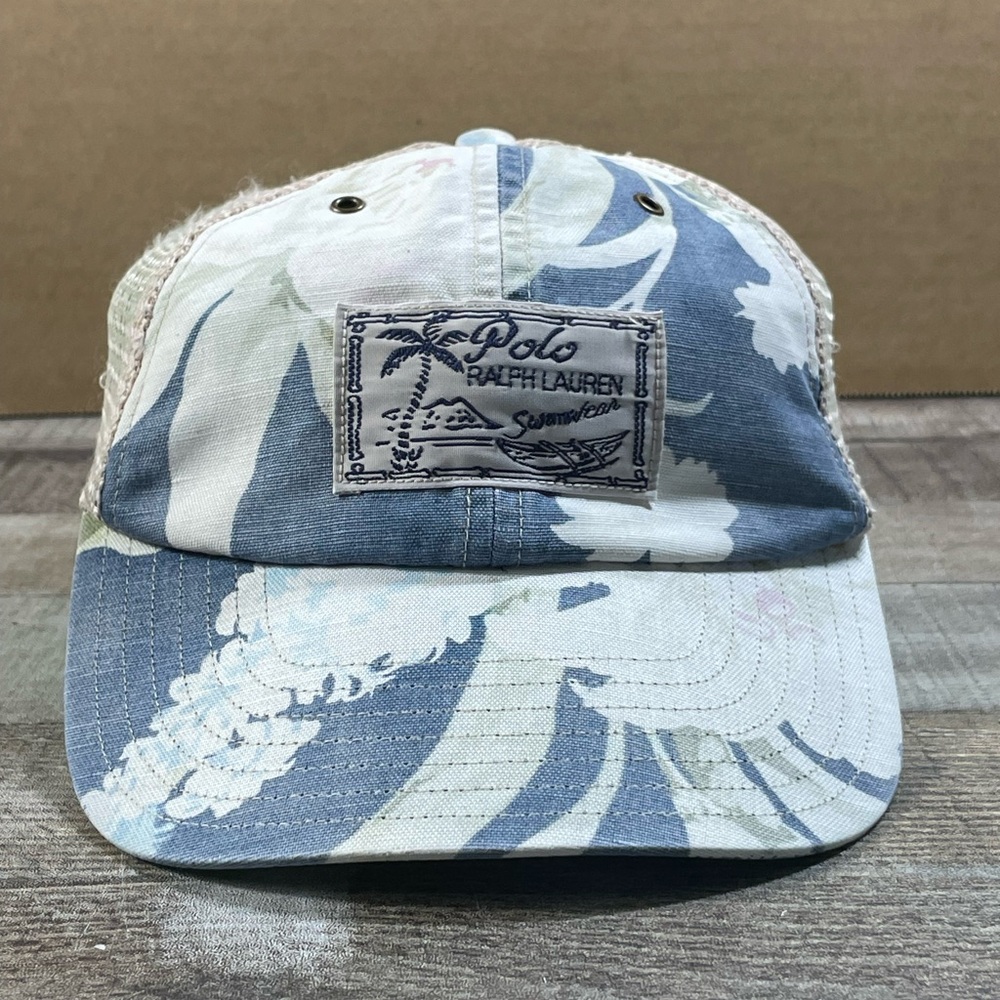 Polo Ralph Lauren Hat Mesh SanpBack Hawaiian Floral Adjustable Cap